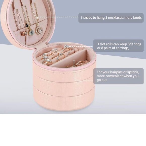 NWT Celosia Travel Jewelry Organizer, with detachable portable  travel case pink - Picture 3 of 12